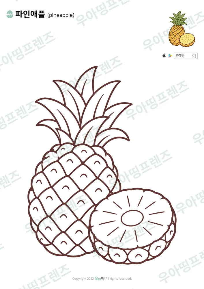 파인애플 색칠공부 도안