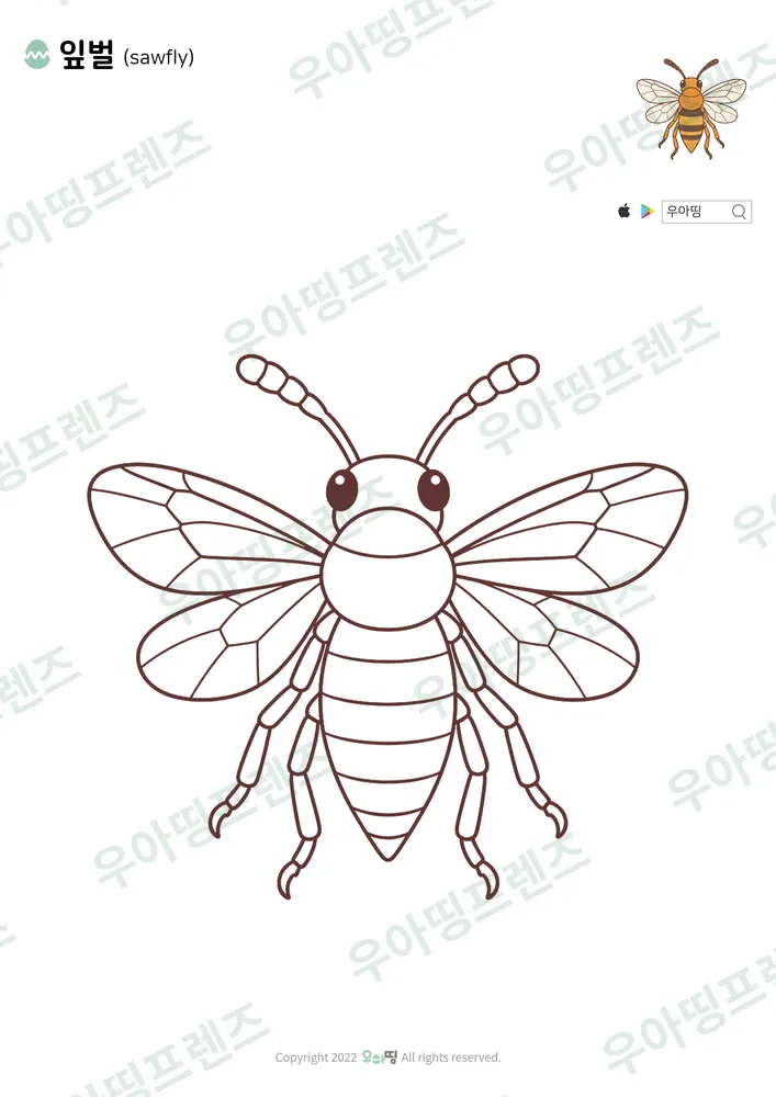 잎벌 색칠공부 도안