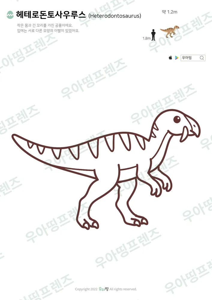 헤테로돈토사우루스 색칠공부 도안