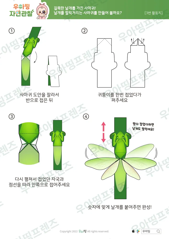 사마귀 자연관찰 워크북 도안 7쪽