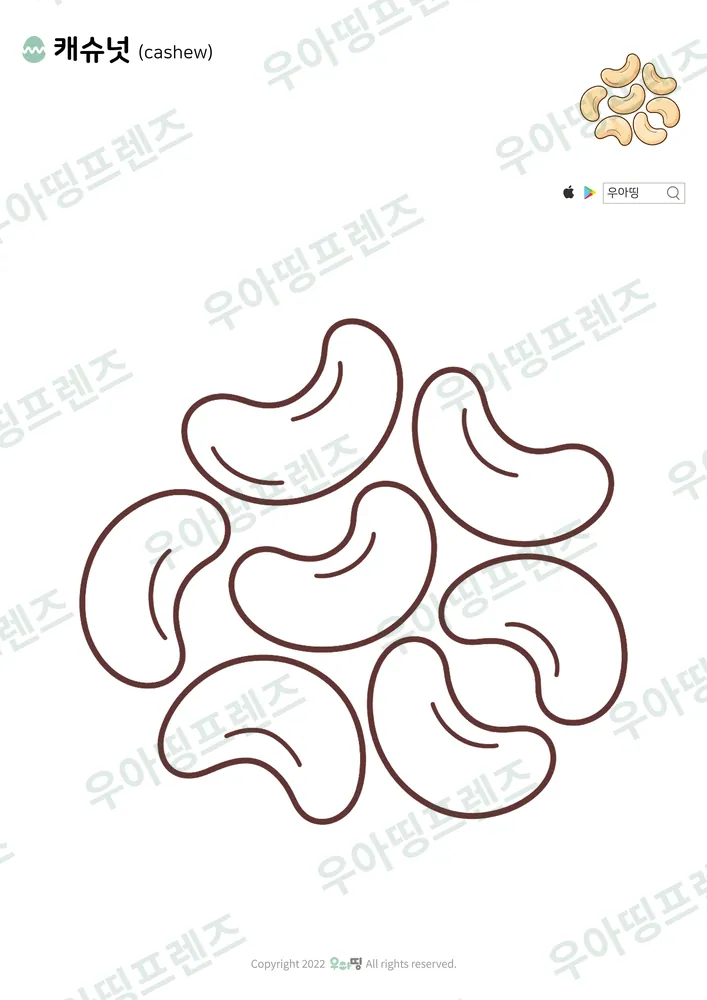 캐슈넛 색칠공부 도안