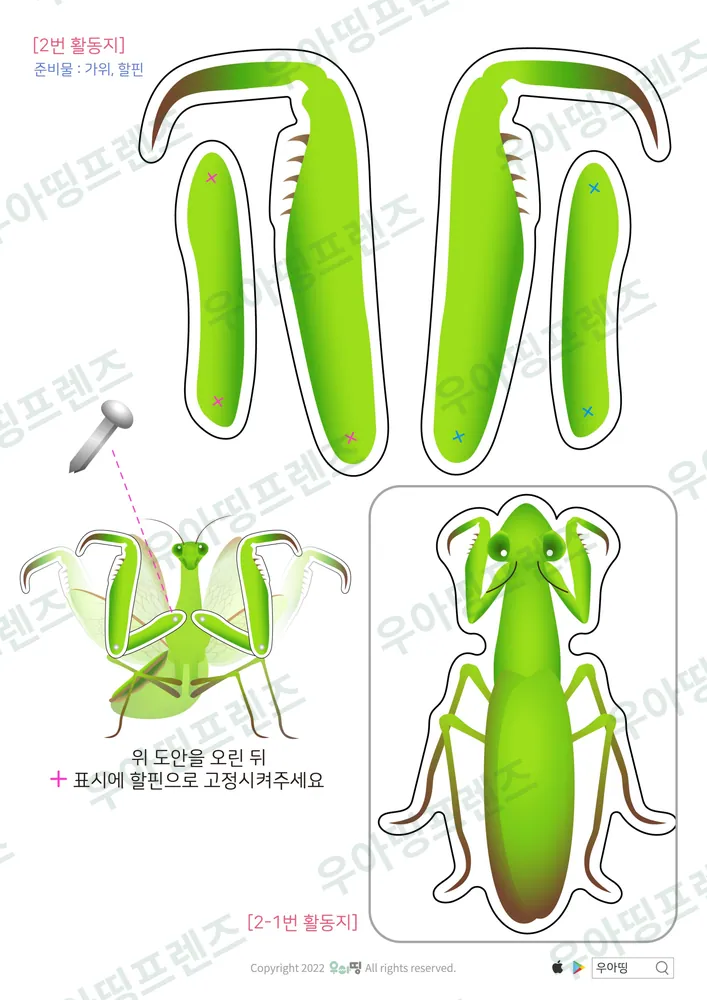 사마귀 자연관찰 워크북 도안 11쪽
