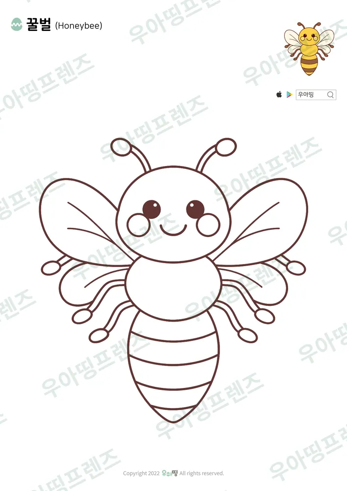 꿀벌 색칠공부 도안