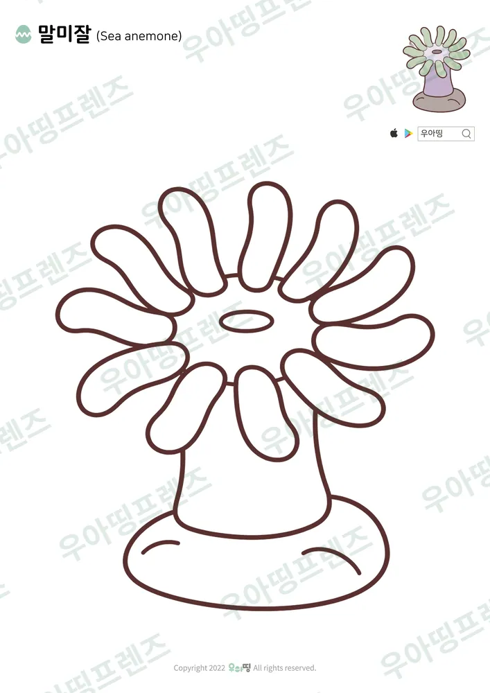 말미잘 색칠공부 도안