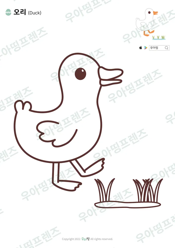 오리 색칠공부 도안 미리보기