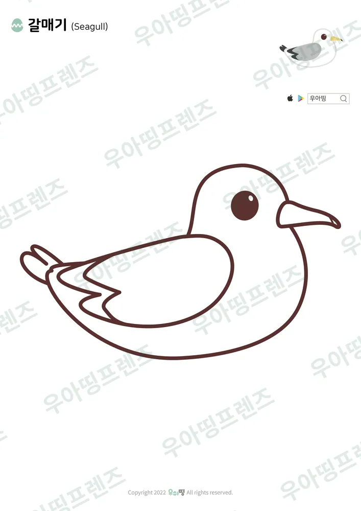 갈매기 색칠공부 도안 미리보기