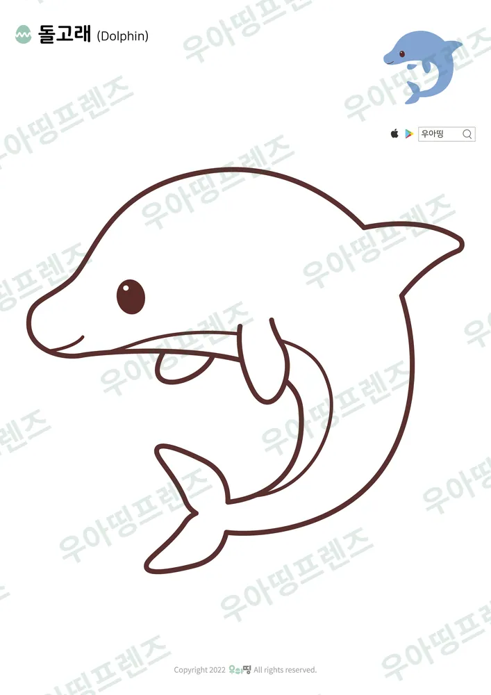 돌고래 색칠공부 미리보기
